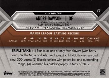 2012 Topps Triple Threads - Sepia #73 Andre Dawson Back
