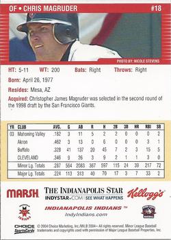 2004 Choice Indianapolis Indians #18 Chris Magruder Back