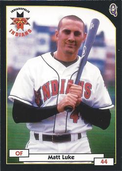 2000 Blueline Q-Cards Indianapolis Indians #22 Matt Luke Front
