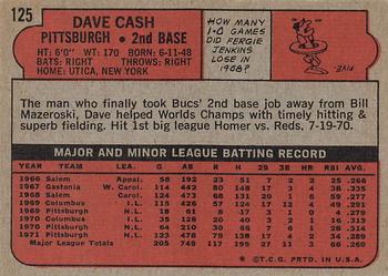 1972 Topps #125 Dave Cash Back