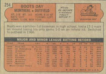 1972 Topps #254 Boots Day Back