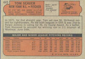 1972 Topps #445 Tom Seaver Back