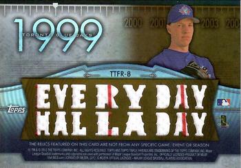 2012 Topps Triple Threads - Flashback Relics Sepia #TTFR-8 Roy Halladay Back