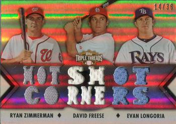2012 Topps Triple Threads - Relic Combos #TTRC-48 Ryan Zimmerman / David Freese / Evan Longoria Front