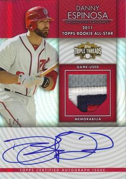 2012 Topps Triple Threads - Unity Relic Autographs Ruby #TTUAR-31 Danny Espinosa Front