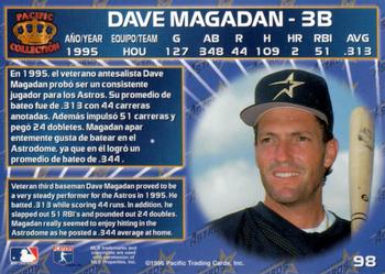 1996 Pacific Crown Collection #98 Dave Magadan Back