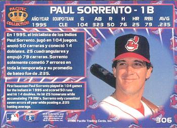 1996 Pacific Crown Collection #306 Paul Sorrento Back