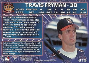 1996 Pacific Crown Collection #315 Travis Fryman Back