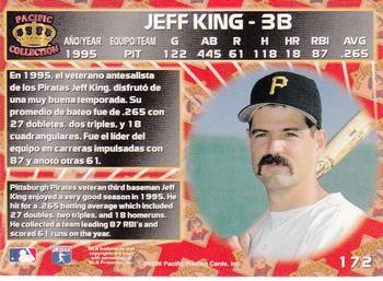 1996 Pacific Crown Collection #172 Jeff King Back