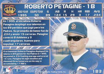 1996 Pacific Crown Collection #183 Roberto Petagine Back