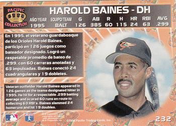 1996 Pacific Crown Collection #232 Harold Baines Back