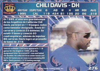 1996 Pacific Crown Collection #276 Chili Davis Back