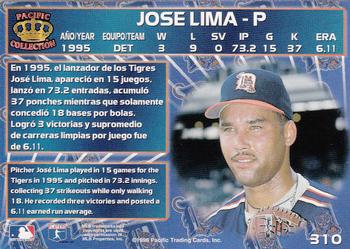 1996 Pacific Crown Collection #310 Jose Lima Back