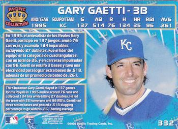 1996 Pacific Crown Collection #332 Gary Gaetti Back