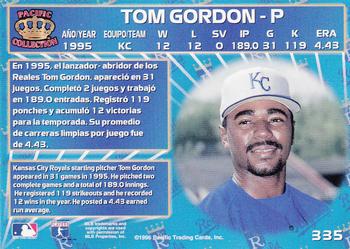 1996 Pacific Crown Collection #335 Tom Gordon Back