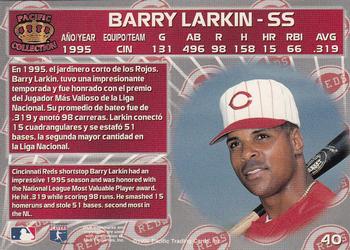 1996 Pacific Crown Collection #40 Barry Larkin Back