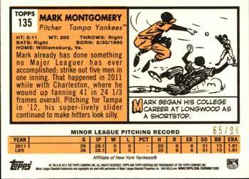 2012 Topps Heritage Minor League - Black #135 Mark Montgomery Back