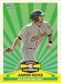 2012 Topps Heritage Minor League - Prospect Performers #PPAH Aaron Hicks Front