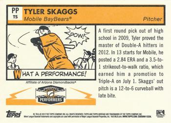 2012 Topps Heritage Minor League - Prospect Performers #PPTS Tyler Skaggs Back