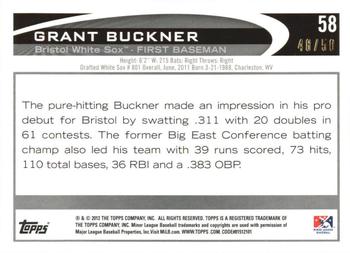 2012 Topps Pro Debut - Gold #58 Grant Buckner Back
