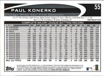 2012 Topps Chrome - Orange Refractors #55 Paul Konerko Back