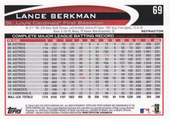 2012 Topps Chrome - Orange Refractors #69 Lance Berkman Back