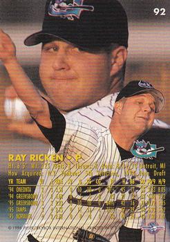 1996 Fleer Excel #92 Ray Ricken Back