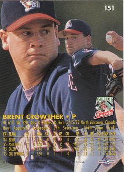 1996 Fleer Excel #151 Brent Crowther Back