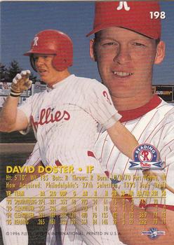 1996 Fleer Excel #198 David Doster Back