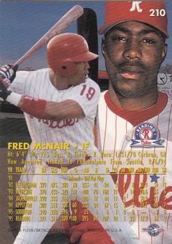 1996 Fleer Excel #210 Fred McNair Back