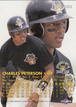1996 Fleer Excel #222 Charles Peterson Back