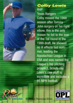 2000 Royal Rookies Futures - High Yield Autographs #NNO Colby Lewis Back