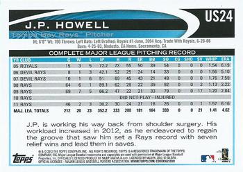 2012 Topps Update #US24 J.P. Howell Back