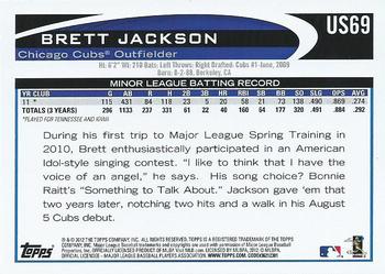 2012 Topps Update #US69 Brett Jackson Back