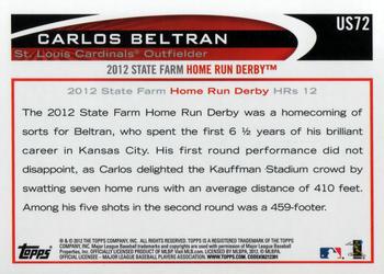 2012 Topps Update #US72 Carlos Beltran Back
