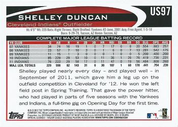 2012 Topps Update #US97 Shelley Duncan Back
