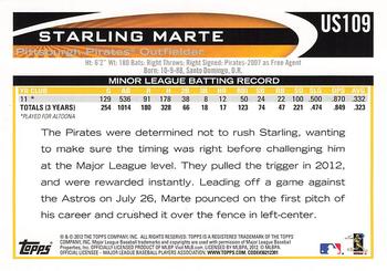 2012 Topps Update #US109 Starling Marte Back