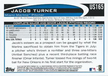 2012 Topps Update #US165 Jacob Turner Back