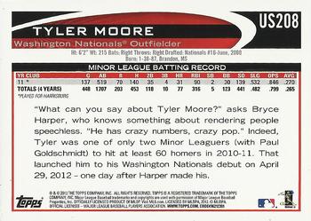 2012 Topps Update #US208 Tyler Moore Back