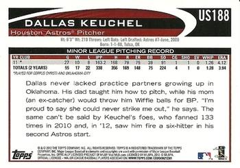 2012 Topps Update #US188 Dallas Keuchel Back