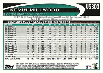 2012 Topps Update #US303 Kevin Millwood Back