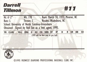 1995 Michigan Battle Cats #28 Darrell Tillmon Back