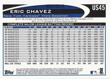 2012 Topps Update - Gold #US45 Eric Chavez Back
