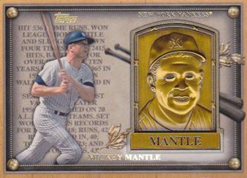 2012 Topps Update - Commemorative Gold Hall of Fame Plaque #HOF-MM Mickey Mantle Front