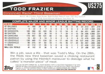 2012 Topps Update - Gold Sparkle #US275 Todd Frazier Back