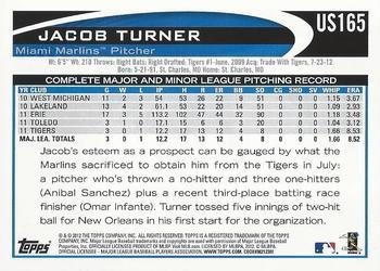 2012 Topps Update - Target Red Border #US165 Jacob Turner Back