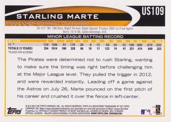 2012 Topps Update - Walmart Blue Border #US109 Starling Marte Back