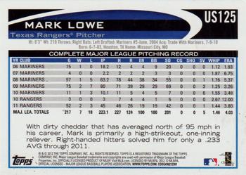 2012 Topps Update - Walmart Blue Border #US125 Mark Lowe Back