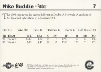 1997 Best Columbus Clippers #7 Mike Buddie Back
