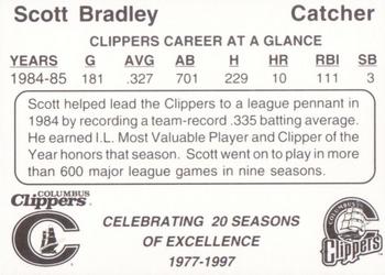 1997 Columbus Clippers 20th Anniversary #3 Scott Bradley Back